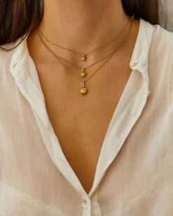 "Élite" Gold And Diamonds Accent Tiny Necklace -Nanis Sales CS11 589CS12 589CS13 589