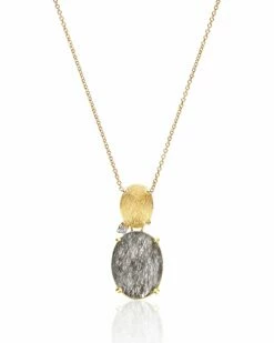 "Ipanema" Grey Rutilated Quartz Necklace