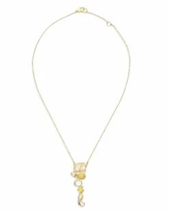 "ipanema" Gold, Yellow Rutilated Quartz And Diamonds Pendant Necklace -Nanis Sales CS17 515 ST F2