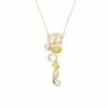 "ipanema" Gold, Yellow Rutilated Quartz And Diamonds Pendant Necklace