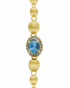 "Reverse" Gold, Blue Diamonds, Swiss Blue Topaz, Green Sapphires And London Blue Topaz Convertible Y Necklace (SMALL) 22 "Reverse" Gold, Blue Diamonds, Swiss Blue Topaz, Green Sapphires And London Blue Topaz Convertible Y Necklace (SMALL) -Nanis Sales CS18 584
