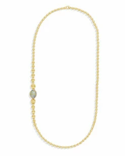 "Reverse" Gold, Blue Diamonds, Swiss Blue Topaz, Green Sapphires And London Blue Topaz Convertible Y Necklace (SMALL) 25 "Reverse" Gold, Blue Diamonds, Swiss Blue Topaz, Green Sapphires And London Blue Topaz Convertible Y Necklace (SMALL) -Nanis Sales CS18 584 2