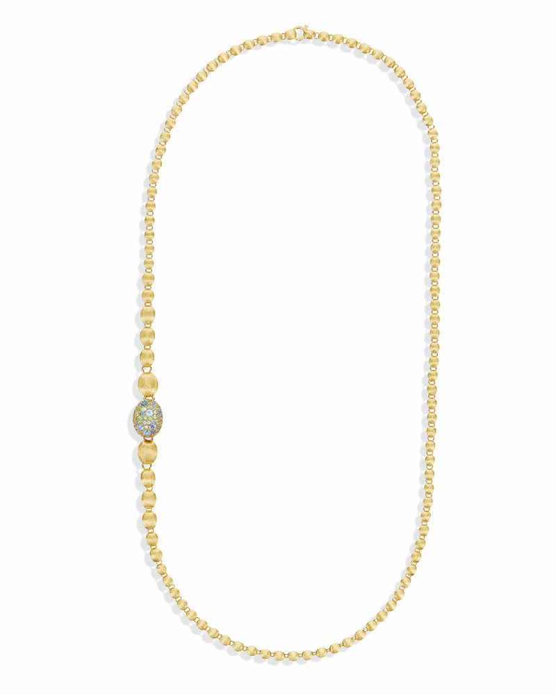 "Reverse" Gold, Blue Diamonds, Swiss Blue Topaz, Green Sapphires And London Blue Topaz Convertible Y Necklace (SMALL) 14 "Reverse" Gold, Blue Diamonds, Swiss Blue Topaz, Green Sapphires And London Blue Topaz Convertible Y Necklace (SMALL) - Image 12
