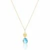 "Azure" Gold, Diamonds And London Blue Topaz Dainty Pendant -Nanis Sales CS19 597 ST F1