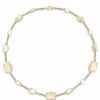 Ipanema "Aria" Yellow Rutilated Quartz, Diamonds And Gold Bars Collar Necklace
