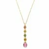 "Tourmalines" Gold, Diamonds And Tourmaline Colorful Necklace