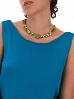 "Diva" Gold And Diamonds Statement Necklace -Nanis Sales CS2 608 LU
