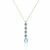 "Azure" Gold, Diamonds And London Blue Topaz Dainty Long Necklace