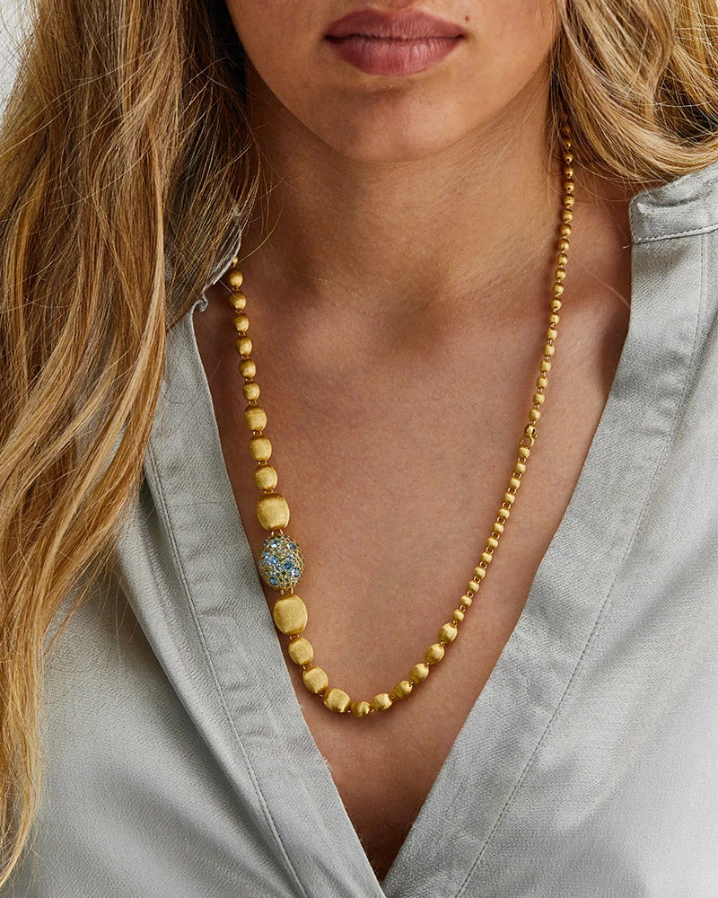 "Reverse" Gold, Blue Diamonds, Swiss Blue Topaz, Green Sapphires And London Blue Topaz Convertible Y Necklace (LARGE) 12 "Reverse" Gold, Blue Diamonds, Swiss Blue Topaz, Green Sapphires And London Blue Topaz Convertible Y Necklace (LARGE) - Image 10