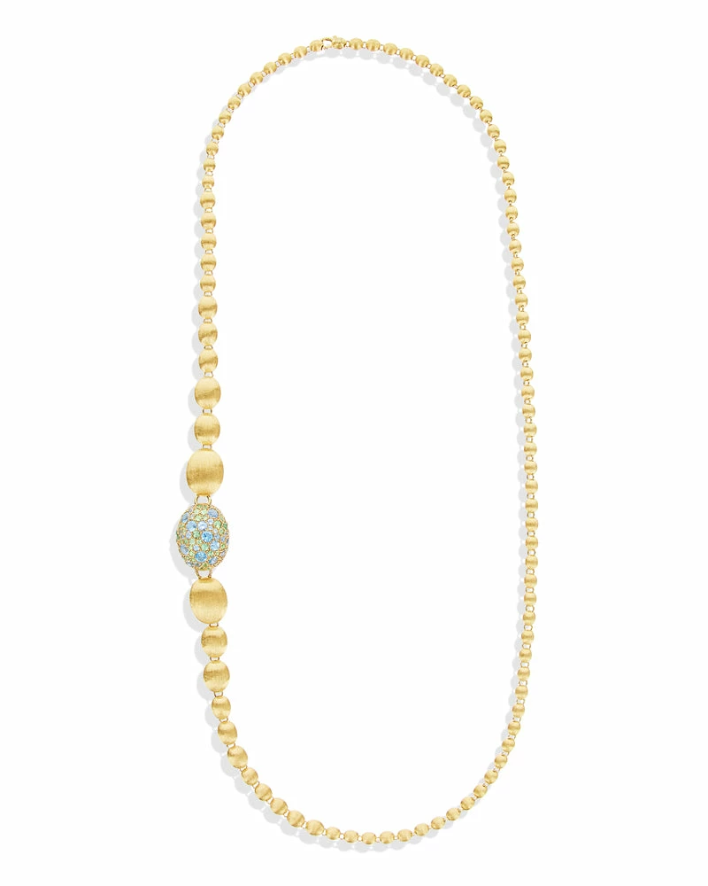 "Reverse" Gold, Blue Diamonds, Swiss Blue Topaz, Green Sapphires And London Blue Topaz Convertible Y Necklace (LARGE) 11 "Reverse" Gold, Blue Diamonds, Swiss Blue Topaz, Green Sapphires And London Blue Topaz Convertible Y Necklace (LARGE) - Image 9