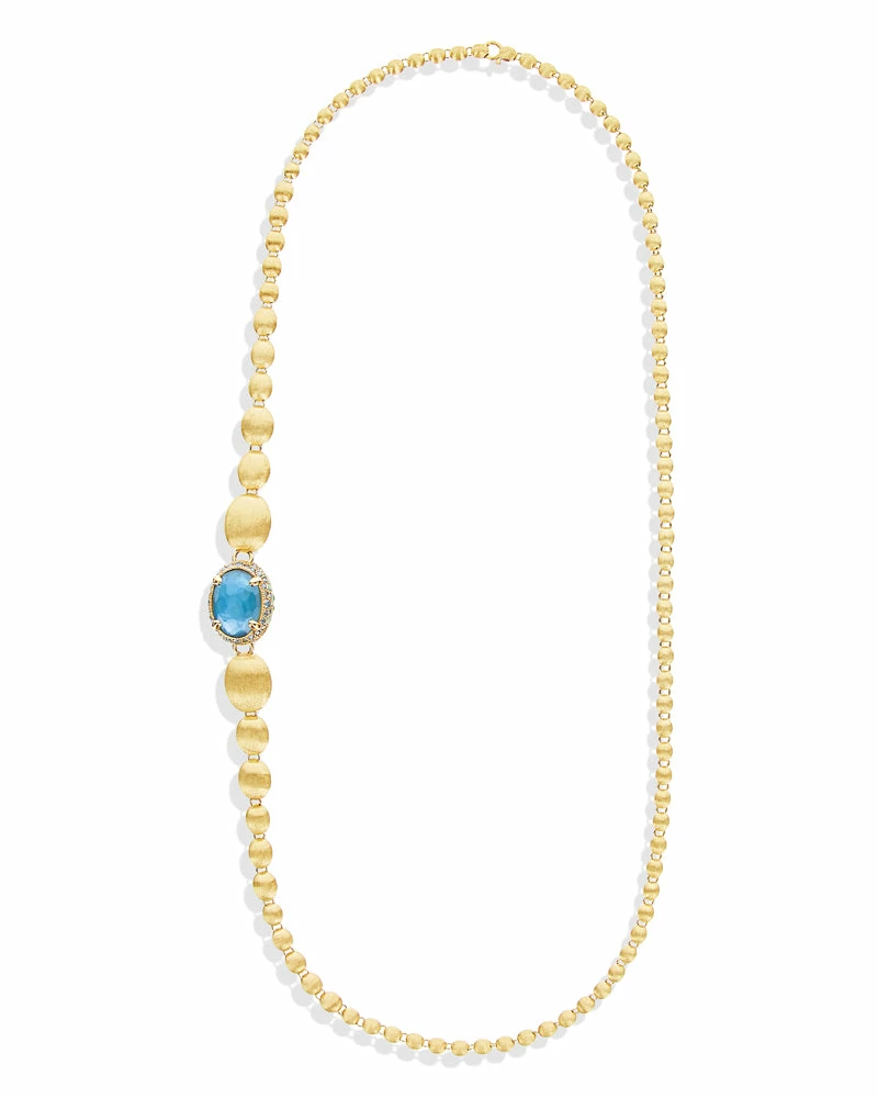 "Reverse" Gold, Blue Diamonds, Swiss Blue Topaz, Green Sapphires And London Blue Topaz Convertible Y Necklace (LARGE) 9 "Reverse" Gold, Blue Diamonds, Swiss Blue Topaz, Green Sapphires And London Blue Topaz Convertible Y Necklace (LARGE) - Image 7