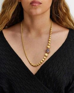 "Reverse" Gold, Sapphire, Tsavorite, Amethyst, Green Labradorite And Rock Crystal Convertible Y Necklace (LARGE) -Nanis Sales CS25 584 2