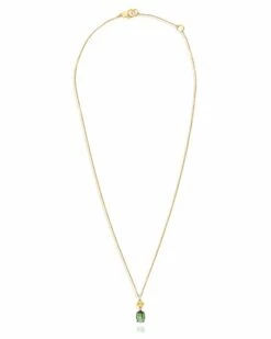 "Tourmalines" Gold, Diamonds And Green Tourmaline Necklace (small Pendant) -Nanis Sales CS3 598 ST F1