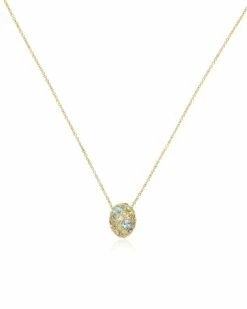 "Reverse" Gold, Blue Diamonds, Swiss Blue Topaz, Green Sapphires And London Blue Topaz Double-face Necklace 10 "Reverse" Gold, Blue Diamonds, Swiss Blue Topaz, Green Sapphires And London Blue Topaz Double-face Necklace -Nanis Sales CS30 584 ST F 1