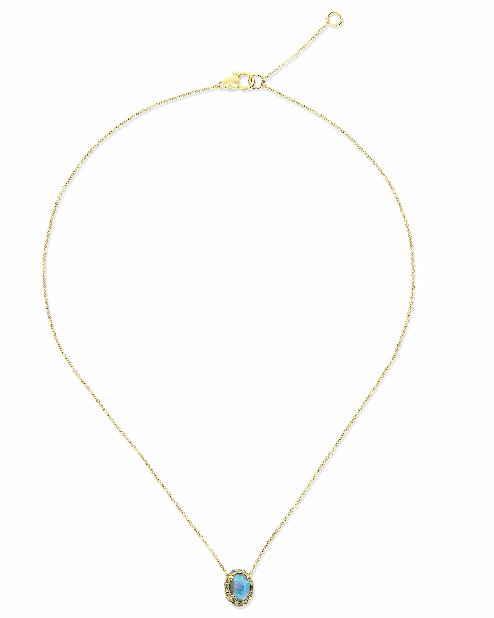 "Reverse" Gold, Blue Diamonds, Swiss Blue Topaz, Green Sapphires And London Blue Topaz Double-face Necklace 7 "Reverse" Gold, Blue Diamonds, Swiss Blue Topaz, Green Sapphires And London Blue Topaz Double-face Necklace - Image 5