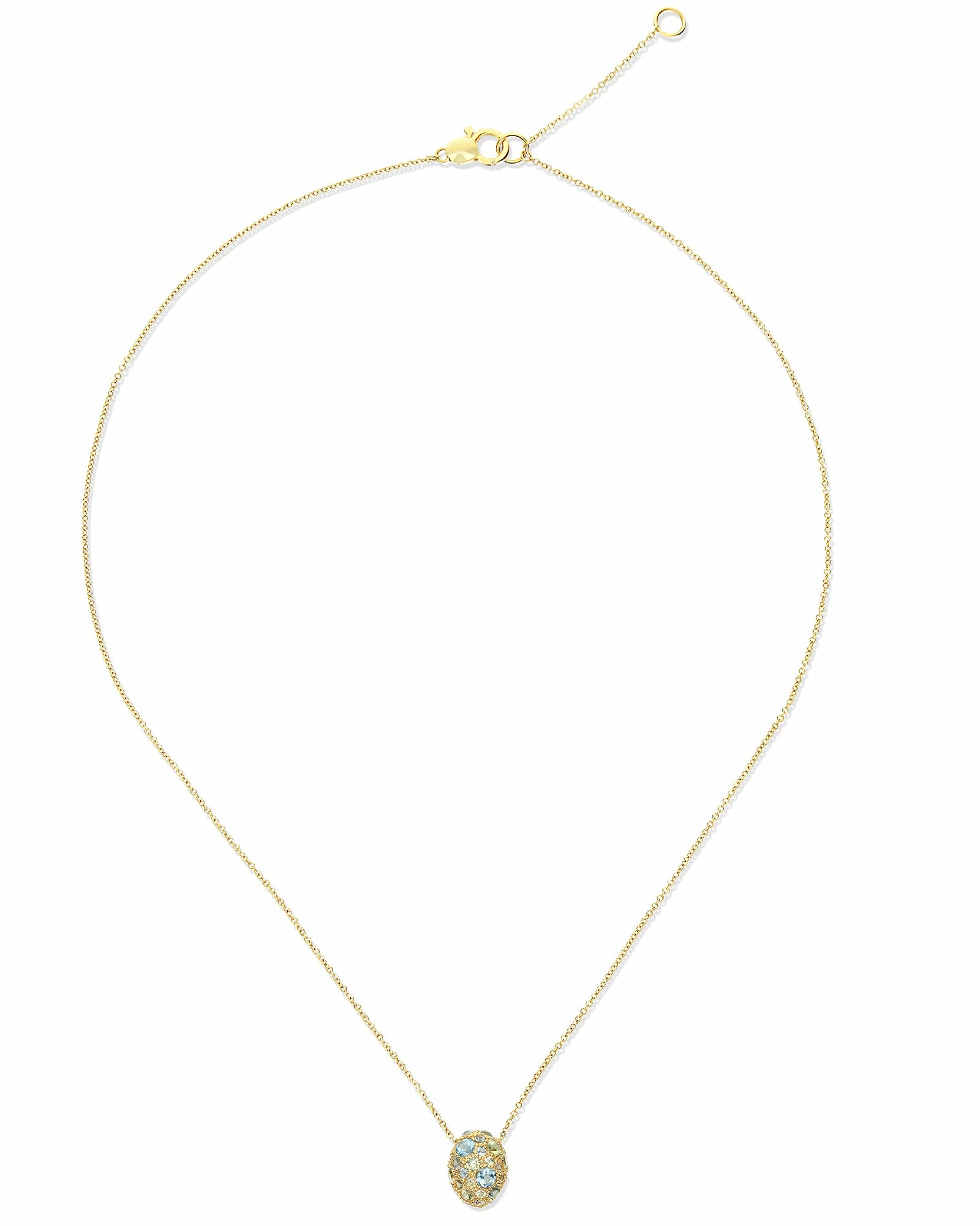 "Reverse" Gold, Blue Diamonds, Swiss Blue Topaz, Green Sapphires And London Blue Topaz Double-face Necklace 8 "Reverse" Gold, Blue Diamonds, Swiss Blue Topaz, Green Sapphires And London Blue Topaz Double-face Necklace - Image 6