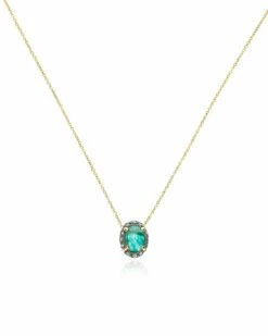 "Reverse" Gold, Sapphire, Tsavorite, Amethyst, Green Labradorite And Rock Crystal Double-face Necklace