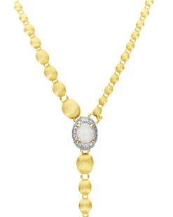 "Reverse" Gold, Pink Sapphires, Rubies, White Australian Opal And Diamonds Convertible Y Necklace -Nanis Sales CS32 584 SC D1