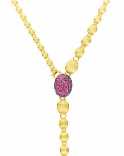 "Reverse" Gold, Pink Sapphires, Rubies, White Australian Opal And Diamonds Convertible Y Necklace -Nanis Sales CS32 584 SC W1
