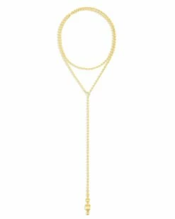 "Ivy" Hand- Engraved Gold Boules And Diamonds Convertible Statement Necklace (SLIM) -Nanis Sales CS37 538 ST F3