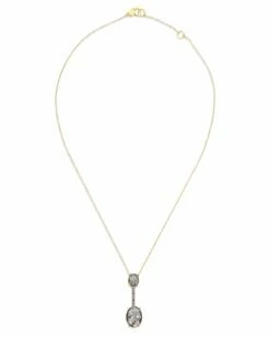 "Ipanema" Grey Rutilated Quartz, Diamonds And 18kt Bar Necklace -Nanis Sales CS4 596 ST F2