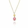 "Tourmalines" Gold, Diamonds And Pink Tourmaline Necklace (small Pendant) -Nanis Sales CS4 598 ST D1
