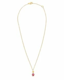 "Tourmalines" Gold, Diamonds And Pink Tourmaline Necklace (small Pendant) -Nanis Sales CS4 598 ST F1