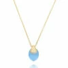 "Azure" Gold, Diamonds And Aquamarine Tiny Pendant