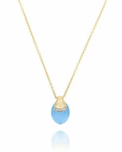 "Azure" Gold, Diamonds And Aquamarine Tiny Pendant