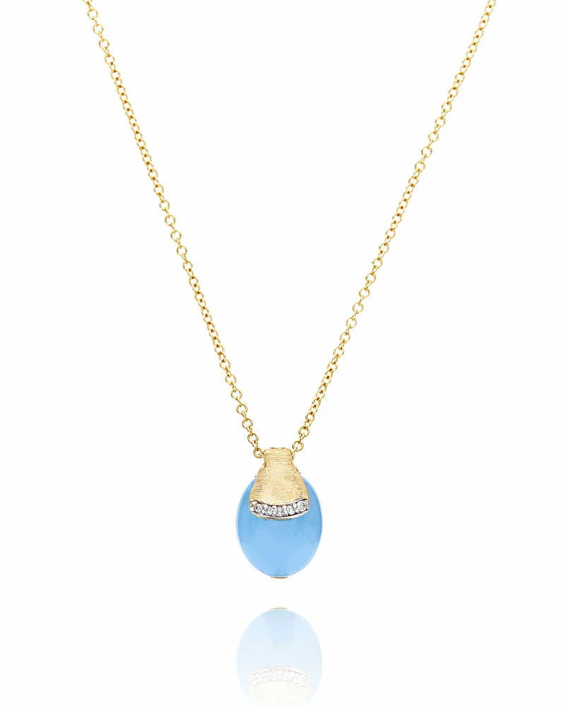 "Azure" Gold, Diamonds And Aquamarine Tiny Pendant 3 "Azure" Gold, Diamonds And Aquamarine Tiny Pendant