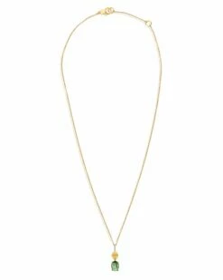 "Tourmalines" Gold, Diamonds And Green Tourmaline Necklace (big Pendant) -Nanis Sales CS5 598 ST F1
