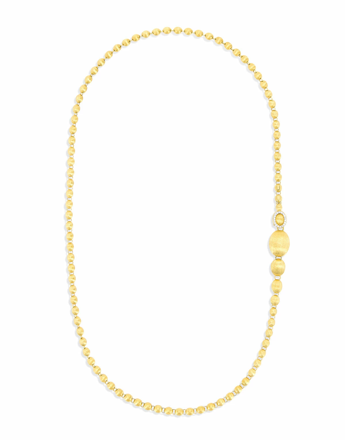 "ivy" Slim Hand- Engraved Gold Boules And Diamonds Convertible Statement Necklace (short) 5 "ivy" Slim Hand- Engraved Gold Boules And Diamonds Convertible Statement Necklace (short) - Image 3