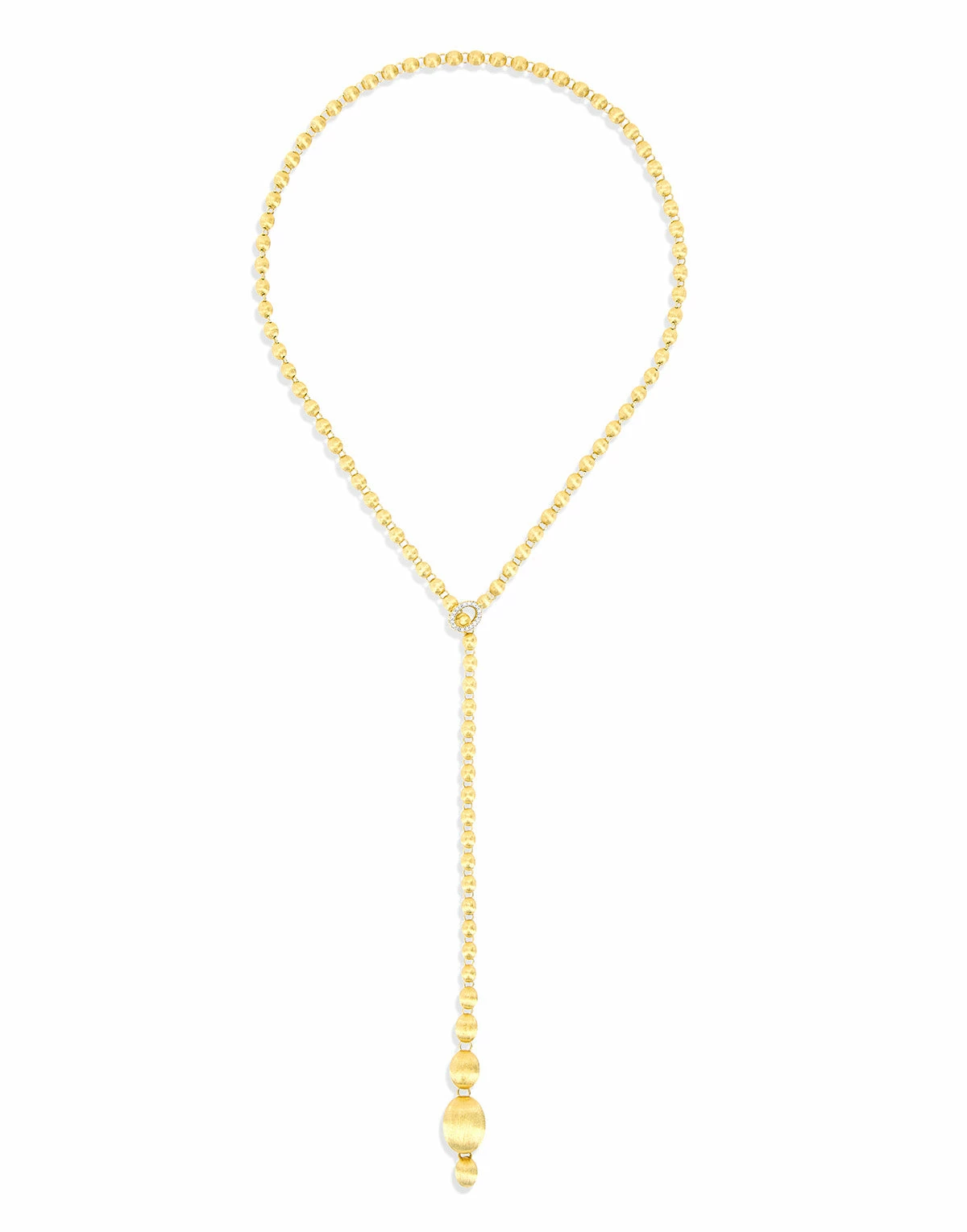 "ivy" Slim Hand- Engraved Gold Boules And Diamonds Convertible Statement Necklace (short) 3 "ivy" Slim Hand- Engraved Gold Boules And Diamonds Convertible Statement Necklace (short)