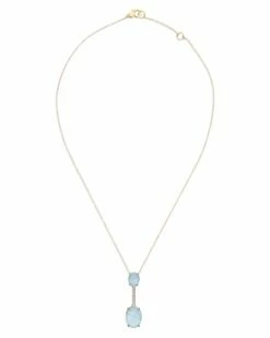 "ipanema" Aquamarine Diamonds And 18kt Gold Bar Necklace -Nanis Sales CS6 596 ST F1