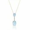 "ipanema" Aquamarine Diamonds And 18kt Gold Bar Necklace -Nanis Sales CS6 596 ST F2