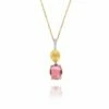 "Tourmalines" Gold, Diamonds And Pink Tourmaline Necklace (big Pendant) 1 "Tourmalines" Gold, Diamonds And Pink Tourmaline Necklace (big Pendant) -Nanis Sales CS6 598 ST D1