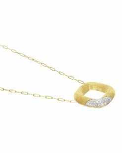 "Libera" Small Squared Gold Necklace -Nanis Sales CS6 602 ST L