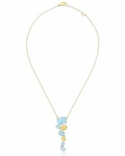 "ipanema" Gold, Aquamarine And Diamonds Necklace -Nanis Sales CS7 577 01