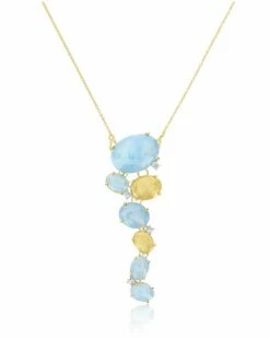 "ipanema" Gold, Aquamarine And Diamonds Necklace