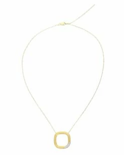 "Libera" Big Squared Gold Necklace -Nanis Sales CS7 602 ST L 1