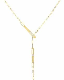 LIBERA Soffio Gold And Diamonds Y Necklace -Nanis Sales CS8 602 ST F2