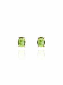 "tourmalines" Gold And Green Tourmaline Stud Earrings