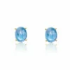"Azure" Gold And London Blue Stud Earrings 1 "Azure" Gold And London Blue Stud Earrings -Nanis Sales OA7 597 ST F1