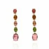 "Tourmalines" Gold, Diamonds And Tourmaline Colorful Earrings