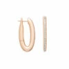 SUNSET "Libera Icon" Small Rose Gold Oval Hoop Earrings With Diamonds -Nanis Sales OS1 604 1 RR