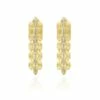 "Diva" Gold And Diamonds Pendant Earrings