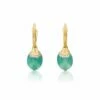 "Amazonia" Ciliegine Gold And Green Aventurine Ball Drop Earrings With Diamonds Details (SMALL) -Nanis Sales OS10 603 1