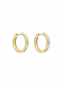 "libera" Gold And Diamonds Hoop Earrings (large) -Nanis Sales OS11 602 F2