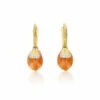 "Petra" Ciliegine Gold And Orange Aventurine Ball Drop Earrings With Diamonds Details (SMALL) -Nanis Sales OS11 603 1