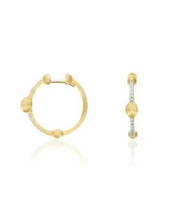 "dancing élite" Gold Amd Diamonds Hoop Earrings